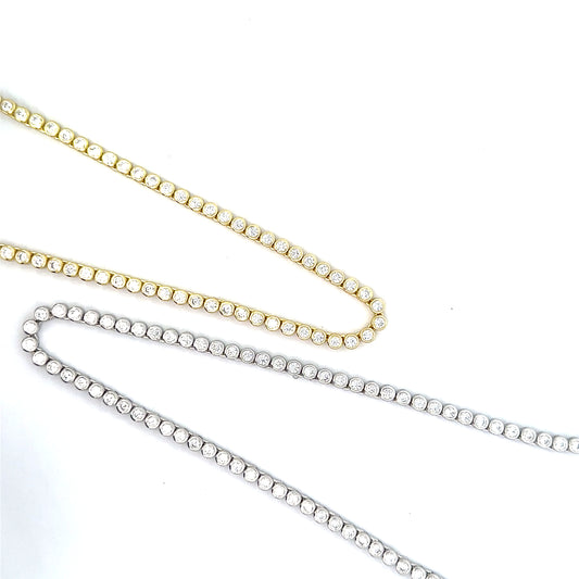 TENNIS NECKLACE WITH BEZEL 3MM 18"