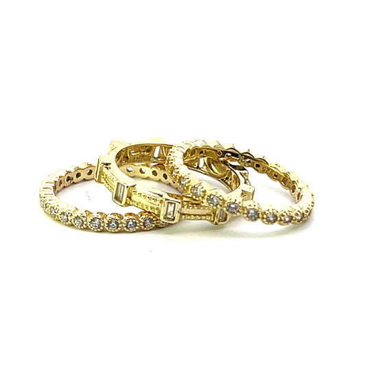 3-RING SET BANDS WITH BEZEL