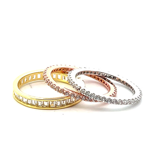 3-RING SET MIX METAL PAVE AND BEZEL