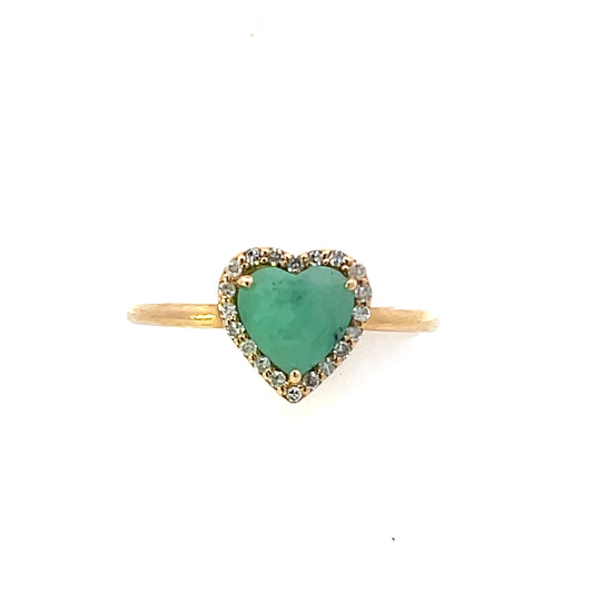 14K 0.10CTW WITH EMERALD HEART