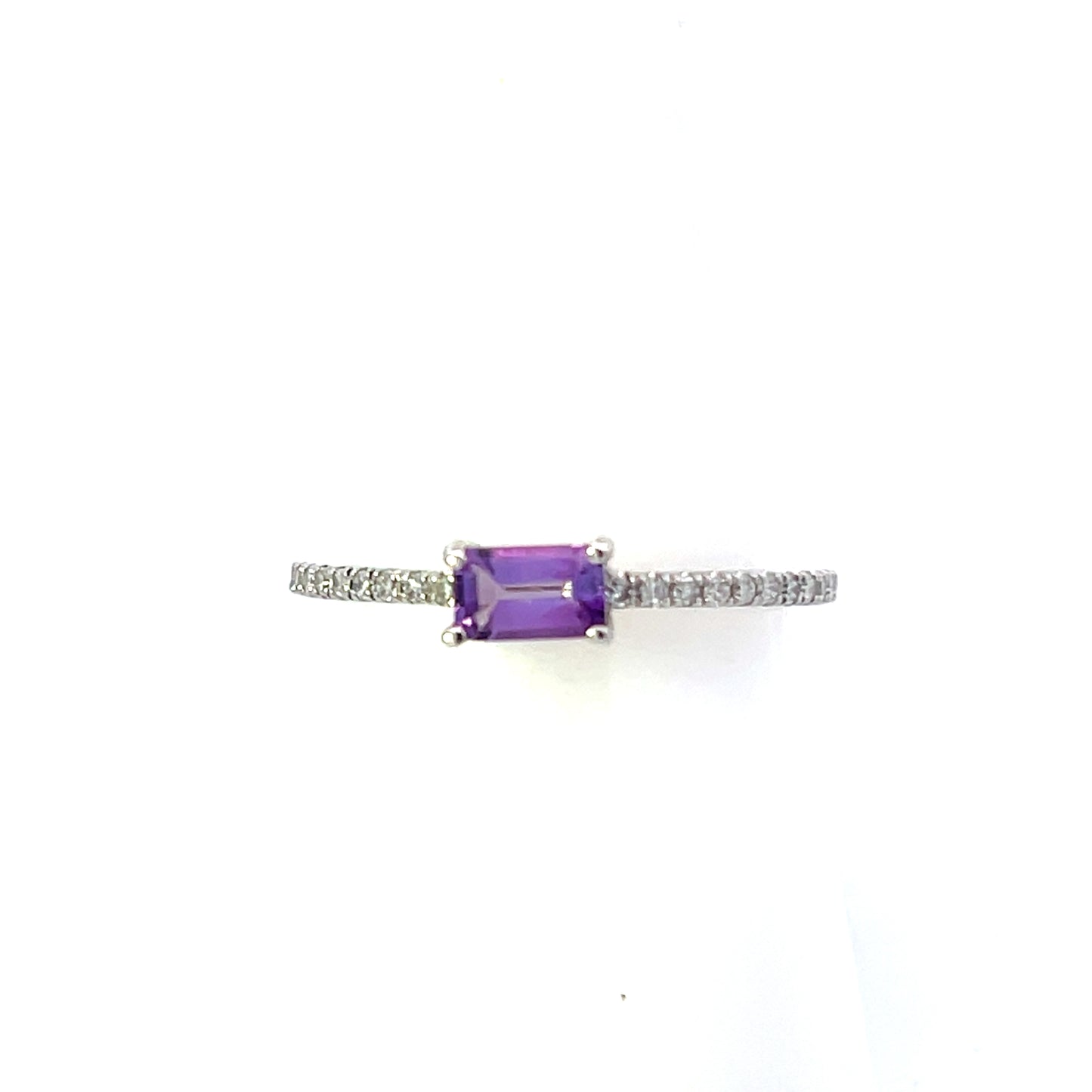 10K EMERALD CUT AND DIAMOND BAND