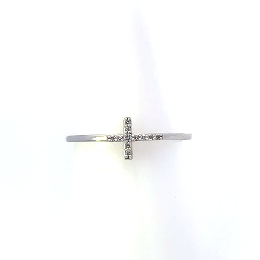 10K SIDE DIAMOND CROSS