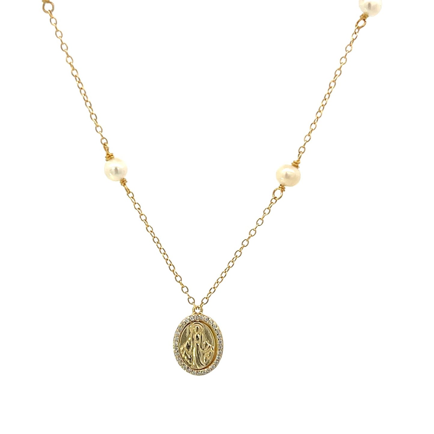 VIRGIN WITH SMALL PEARL CHAIN