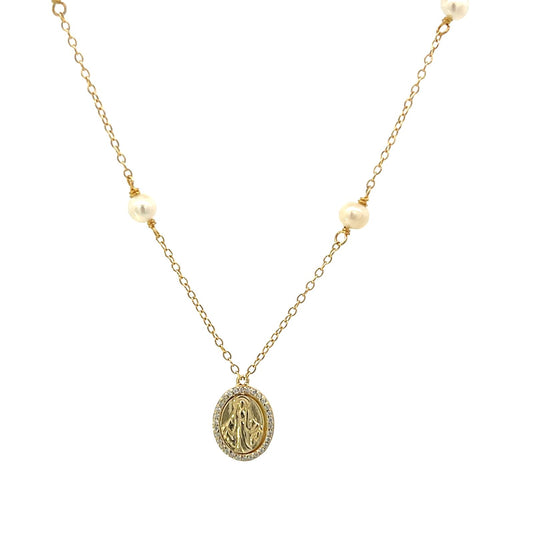 VIRGIN WITH SMALL PEARL CHAIN