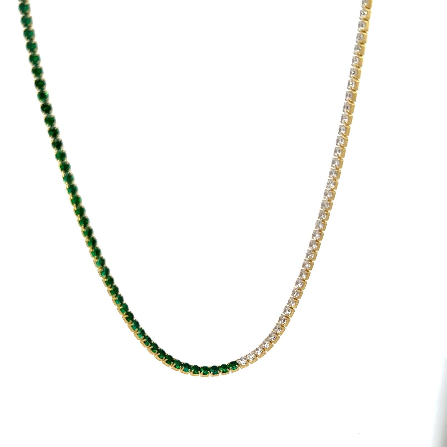 TENNIS NECKLACE 2-TONE