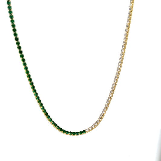 TENNIS NECKLACE 2-TONE